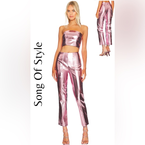 Song of Style Pants - REVOLVE Song of Style Masha Pant in Metallic Pink